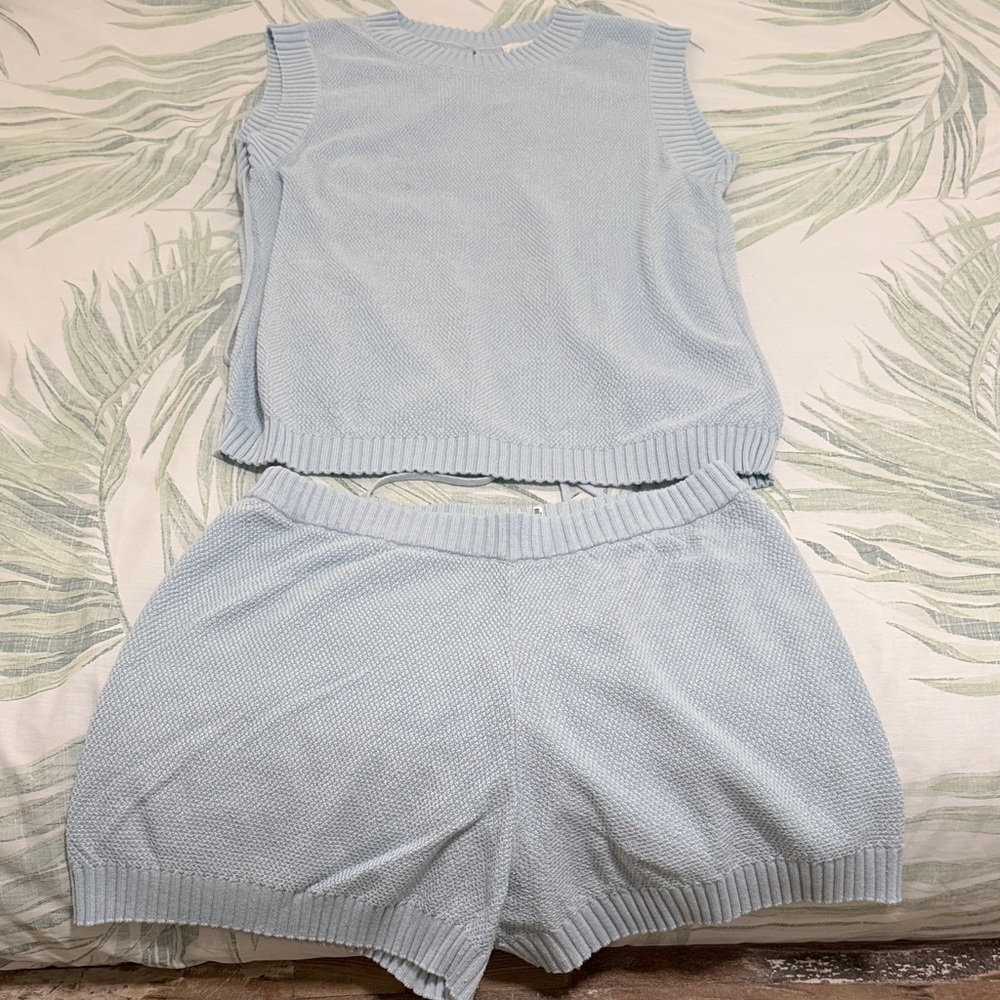 Women's Light Blue Knit Set